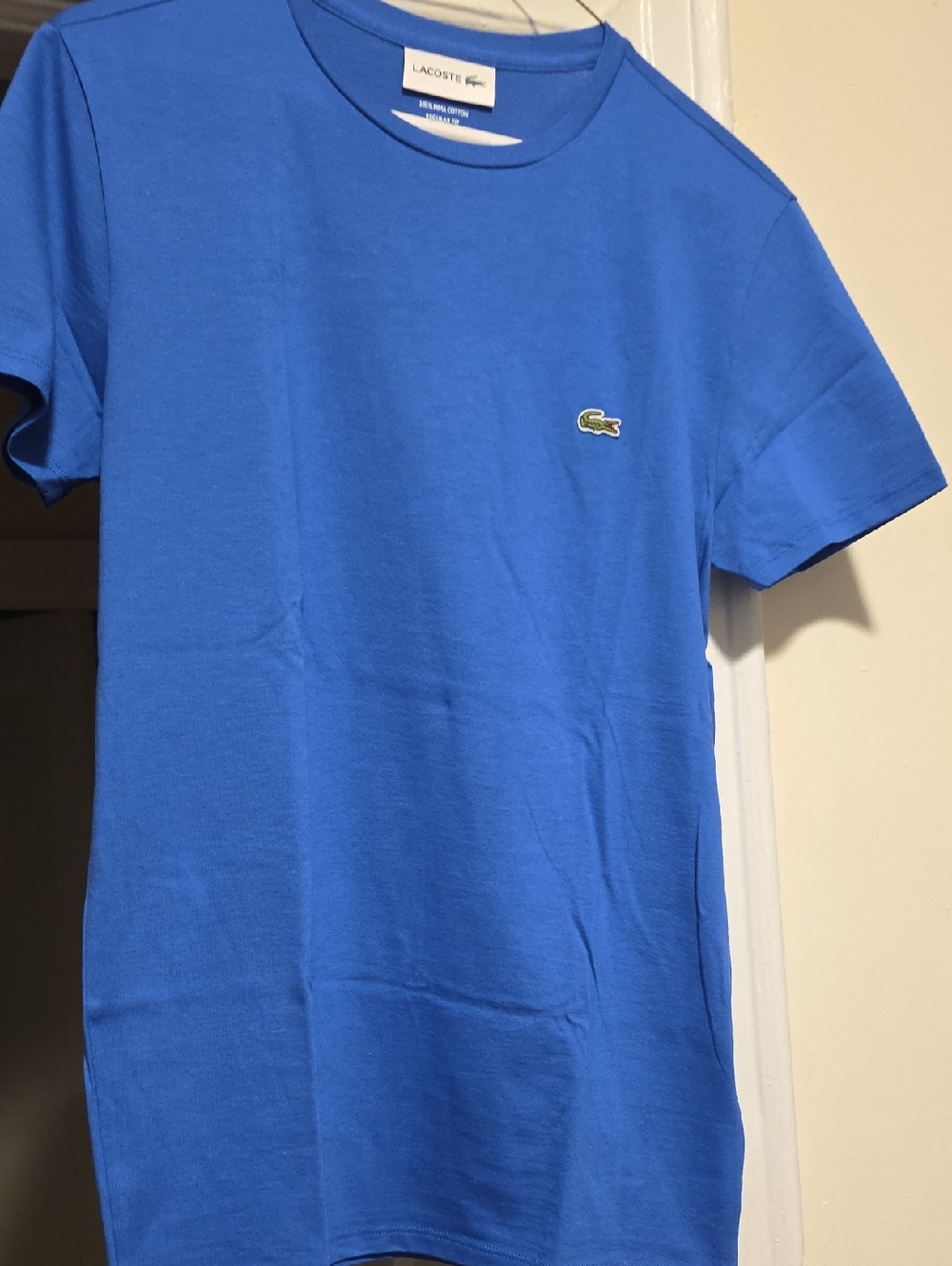 Lacoste Short Sleeve Crew Tee in Bright Blue